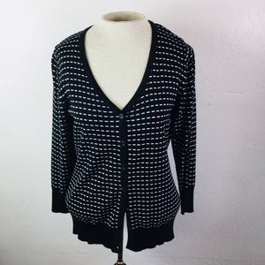 Stylish black and white cardigan